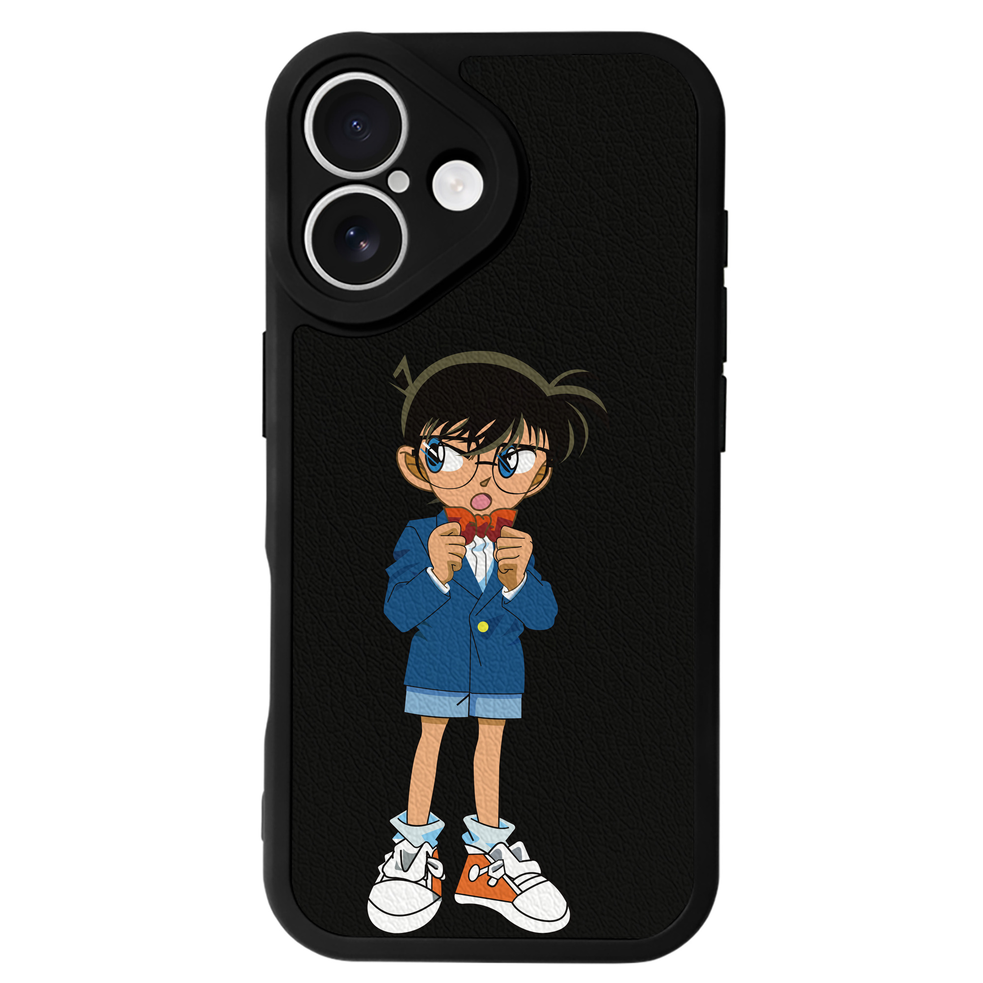 （画像用） 名探偵コナン 江戸川 コナン Detective Conan Conan Edogawa 【iPhone 16シリーズ対応】シリコンスマホケース（レザー調） 材質：シリコン